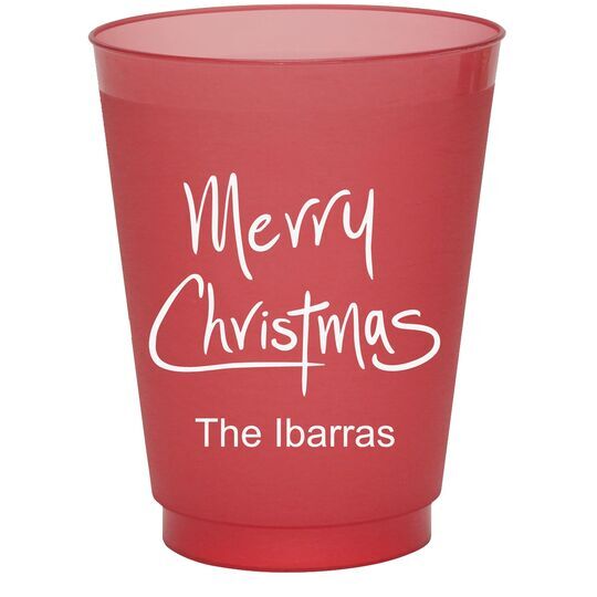 Fun Merry Christmas Colored Shatterproof Cups